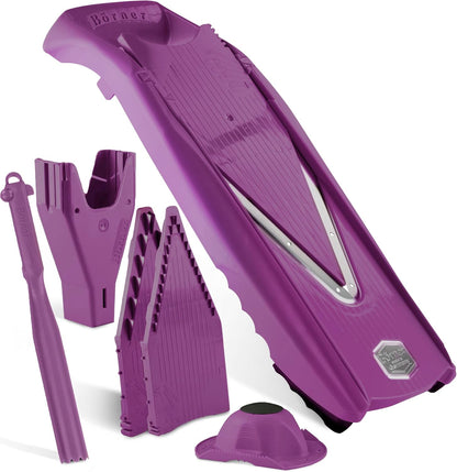 Börner Mandoline Slicer V5 (Professional Set) • Adjustable Vegetable Slicer (7-piece) • 10 Cutting Styles • Kitchen Slicer incl. Docking Station • Stainless Steel V-Blade • Color: Red
