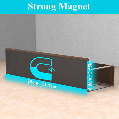 HuggieGems Metal 4 Pack Magnetic Spice Storage Rack Organizer for Refrigerator and Oven, Black Fridge Organizers and Storage, Metal