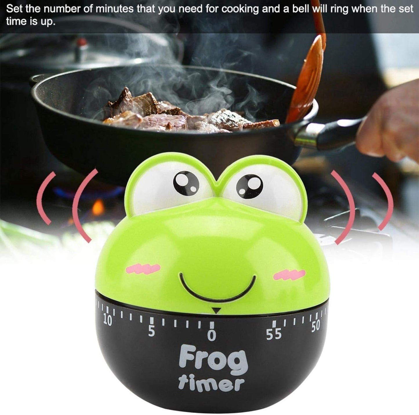 Cartoon Animal Kitchen Timer, 55 Minute Mechanical Countdown Timer for Cooking Baking No Battery Required Cute Clock for Eggs Cookies (1#)