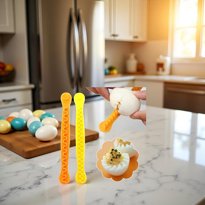 2Pcs Egg Cutter Set Lace Fruit Slicer Carving Lace Cutting Wire Egg Cutter Fancy Cooked Eggs Cutter Household Boiled Eggs Egg Slicers Mandolines and Slicers Cut Egg Decorator