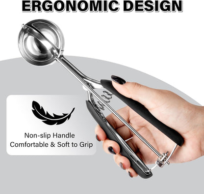 Cookie Scoop Set 1 Tablespoon, Size #60 Cookie Dough Scooper for Baking, 15 ml/0.5 oz Ice Cream Scoop, Acrylic Scoop, Comfortable Grip