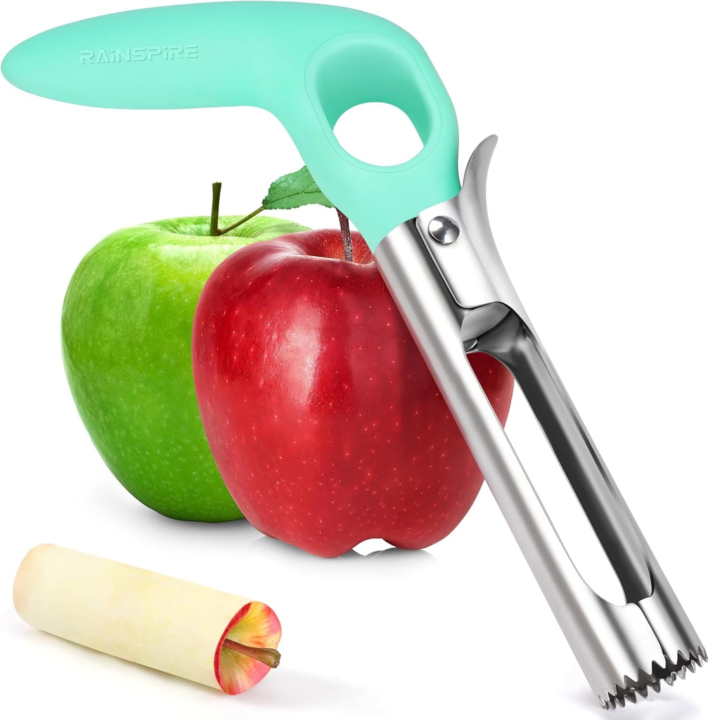 Rainspire Apple Corer Tool Kitchen Apple Core Remover Stainless Steel Comfortable Nonslip Handle, Dishwasher Safe, Red