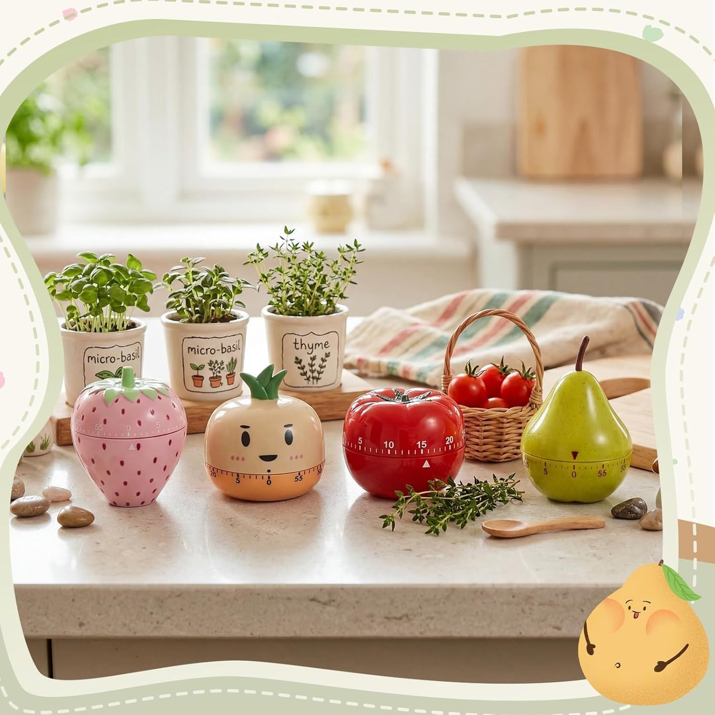 Amylove 4 Pieces Cute Kitchen Timer Animal Mechanical Manual Fox Raccoon Bear Wolf 60 Minutes Loud Alarm Egg Windup Timer for Adults Christmas Home Cooking Baking Fitness Beauty