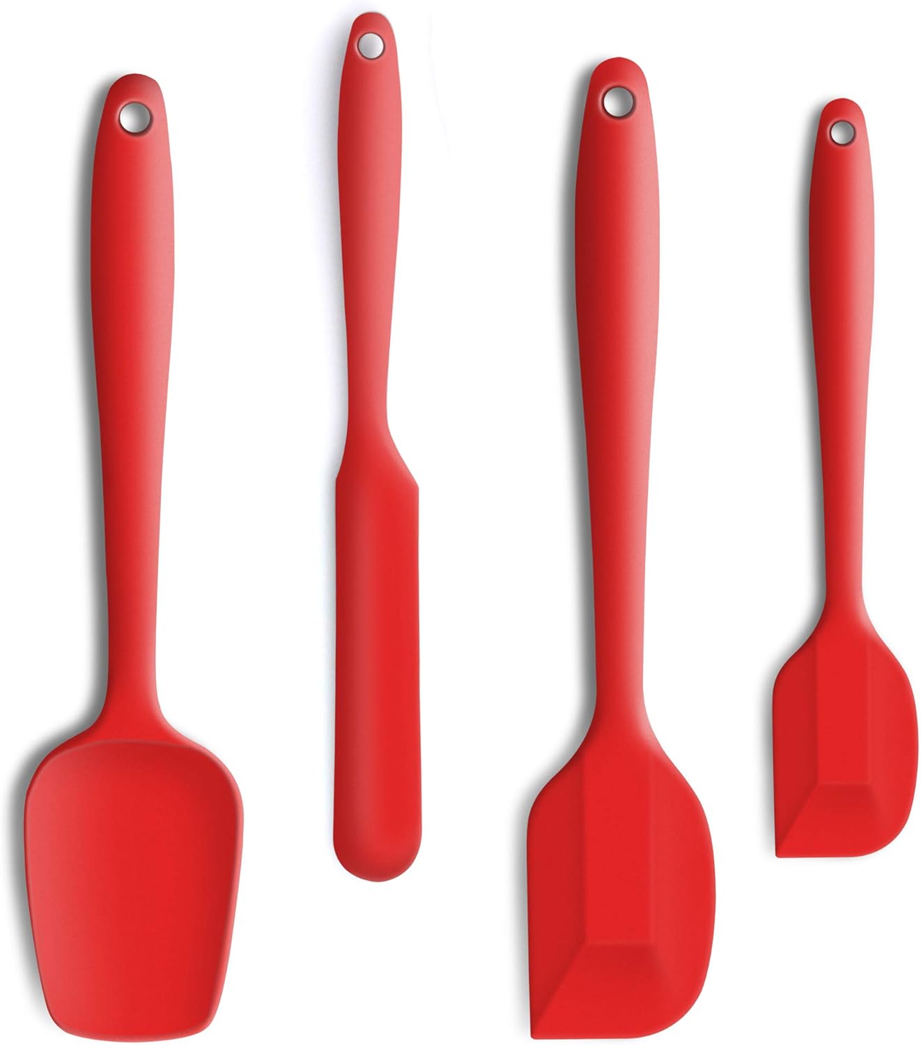 4 Piece Silicone Spatula Set, Flexible Heat Resistant Non-scratch Baking Cooking Rubber Spatulas with Stainless Steel Core, Orange