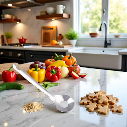 Silver Meatball Maker Spoon, Stainless Steel Meatball Scoop Ball Maker Tool, Non-Stick Meatball Maker Meat Baller with Long Handle Fruit and Vegetable Tools