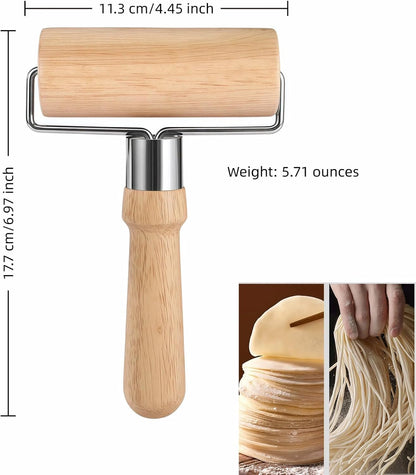 Top Rolling Pins for Pizza&Dough - Non-Stick, Wooden & Easy Clean, Baking, Pastry, Pie, Cookies - Kitchen Must Have,Beechwood Construction, Ergonomic Handles