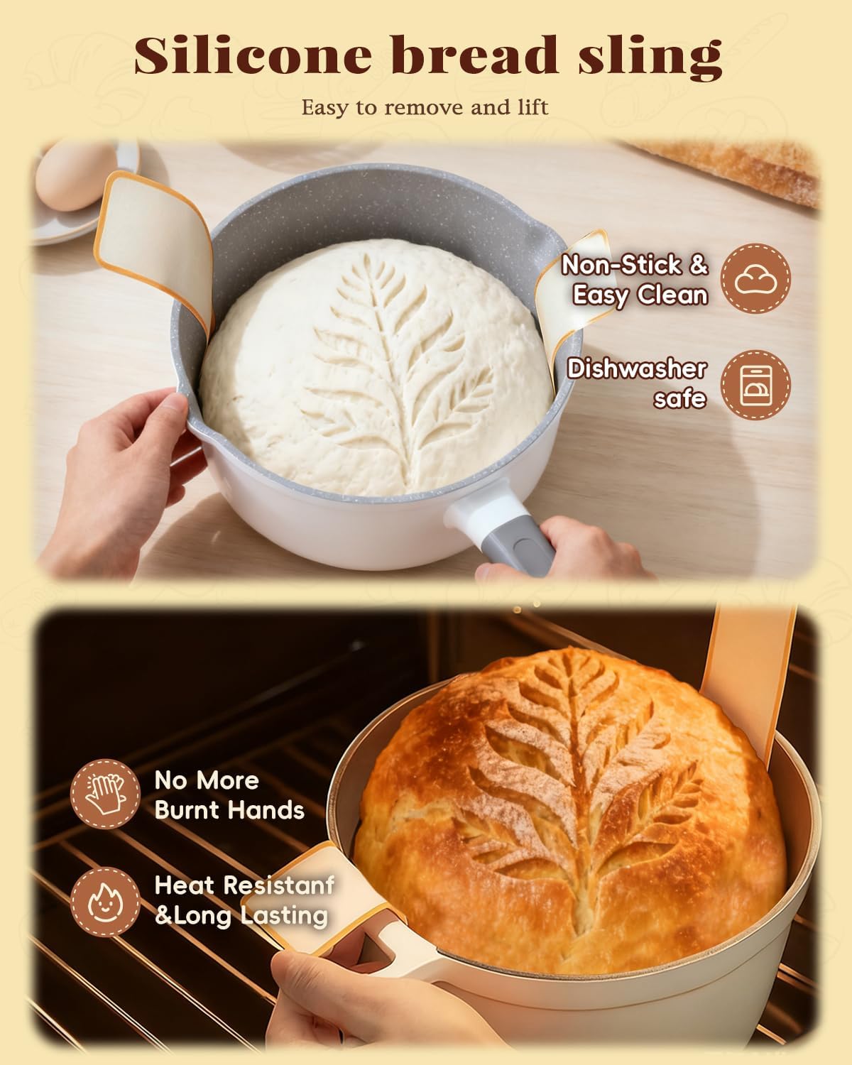 TAOMAND Complete Sourdough Starter Kit for Beginners & Manual | Sourdough Bread Baking Supplies with Round & Oval Banneton Bread Proofing Basket, Bread Sling, Starter Jar, Dough Whisk, Scrapers & Bag