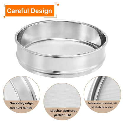 PATIKIL 40 Mesh Lab Sieve, 8" Diameter Test Sieve 304 Stainless Steel Wire Cloth (0.45mm) for Industrial Laboratory - Colors B