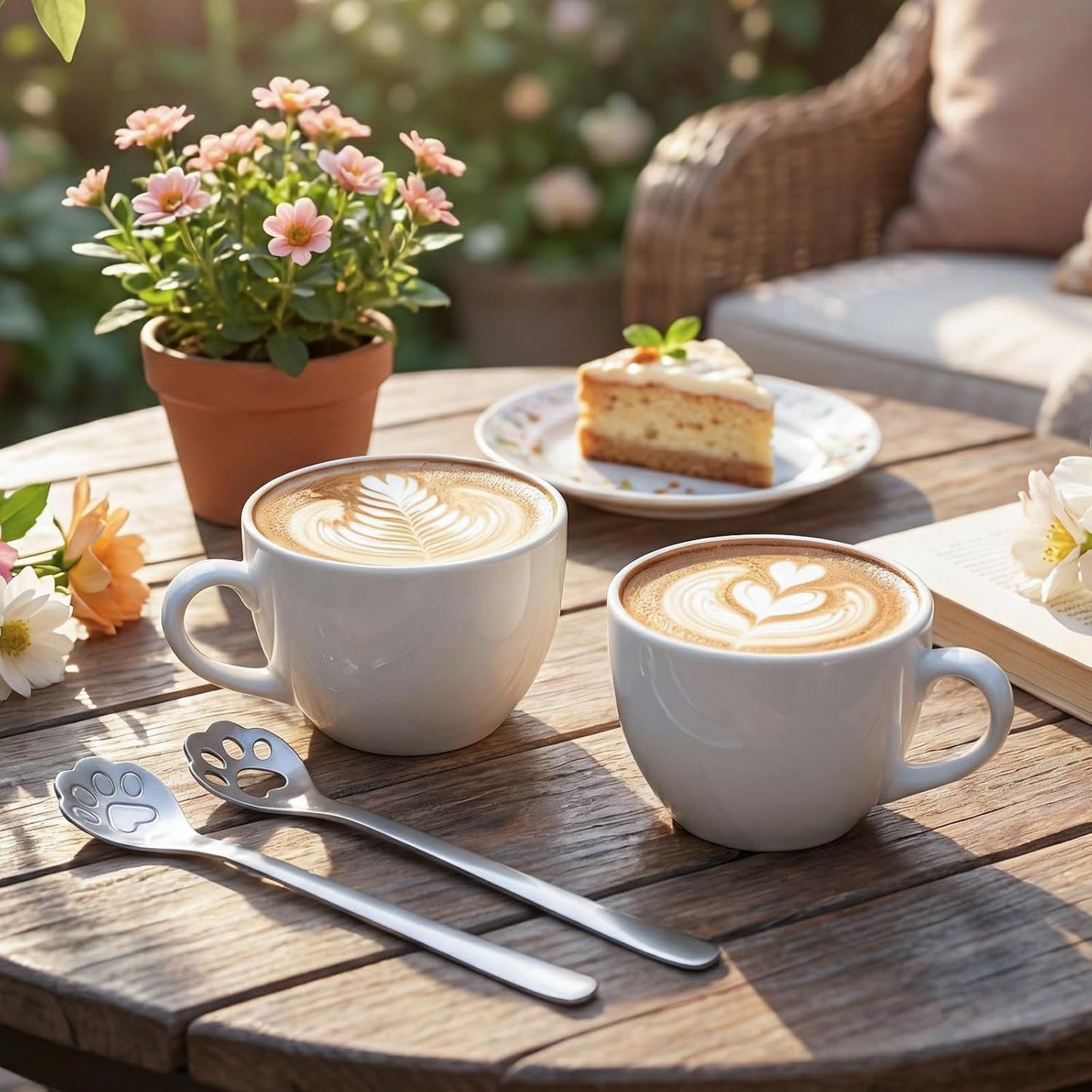 4Pcs Coffee Spoons, Ymapinc Cute Cat Paw Spoon Set, 5.9 Inch Unique Siver Stirring Spoons Set for Coffee Milk Drink Cooking Utensils Accessories