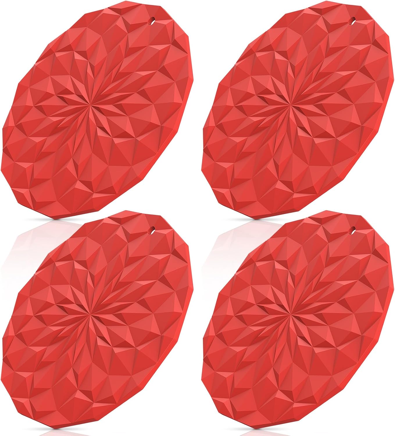 ME.FAN Silicone Trivet Mats - 4 Pack Pot Holders - 7.4'' Thickened Hot Pads for Hot pots, Pans and Dishes, Heat Resistant Silicone Trivet for Table and Counter Top Desert Sage