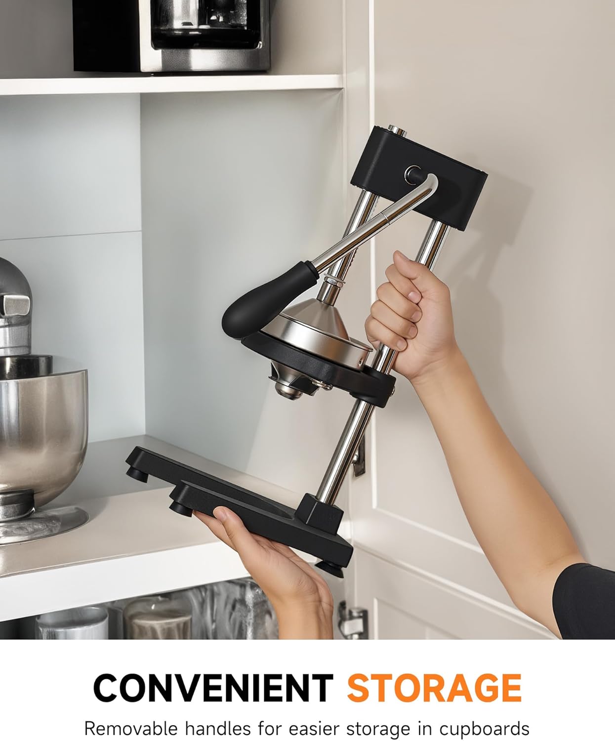 CO-Z Manual Citrus Juicer, Commercial Grade Cast Iron Orange Juicer, Professional Heavy Duty Juice Press with Removable Strainer, Manual Juice Extractor for Orange Lemon Pomegranate Citrus, Black