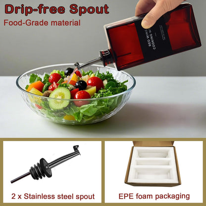 Olive Oil Dispenser Bottle for Kitchen- 16.9oz Oil Bottles UV Protection, Oil and Vinegar Dispenser Set, Drip-Free Pourer, Elegant Kitchen Essential- 16.9oz, Set of 2