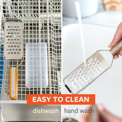 Full Circle Simply the Zest, Fine Grater and Zester with Innovative Food Catcher, High Performance Zesting – Perfect for Parmesan, Garlic, Lemon, Fruit, Chocolate and Ginger, Dishwasher Safe