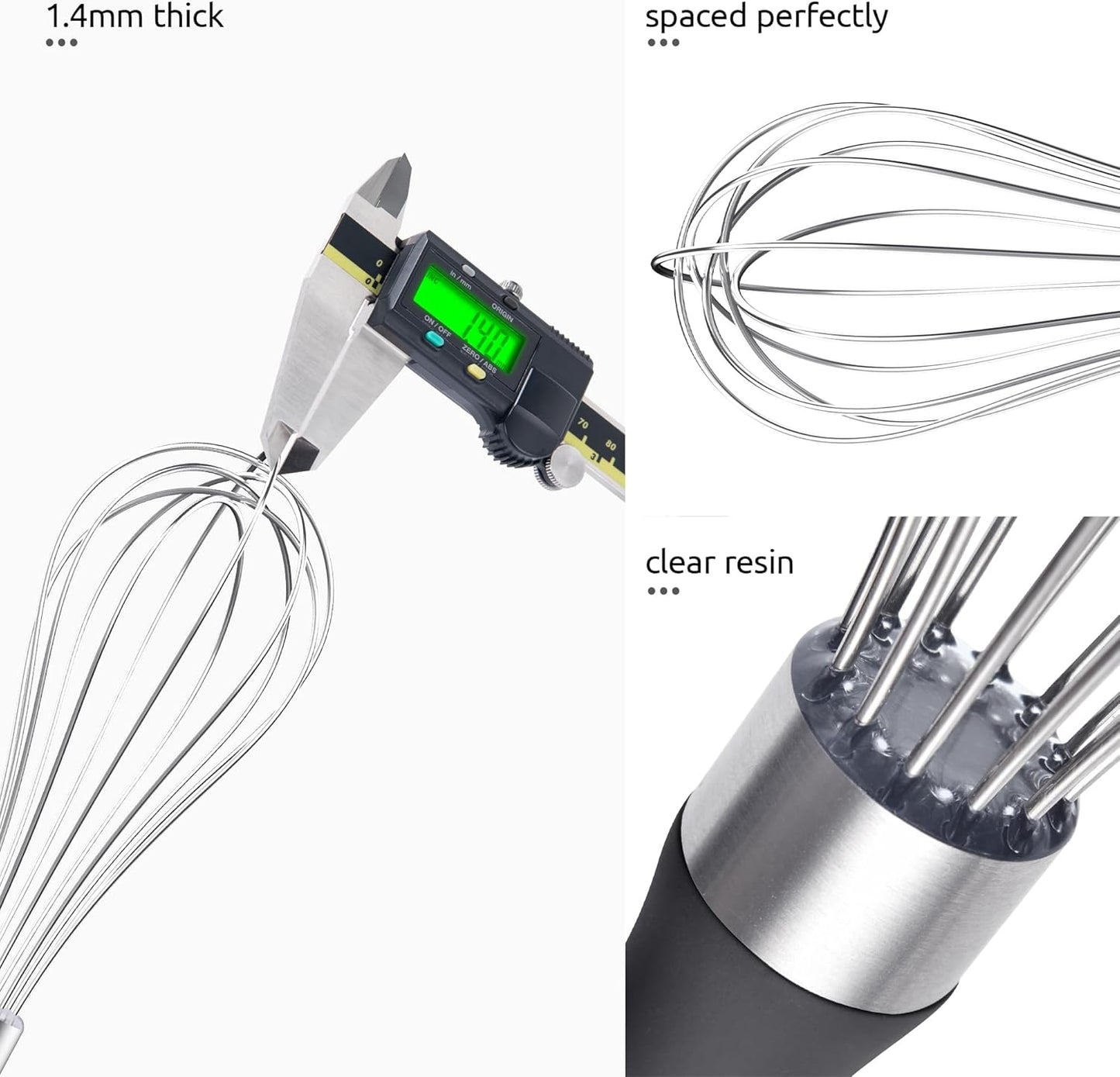 U-Taste 7" Mini Whisk for Cooking: 18/8 Stainless Steel Small Metal Kitchen Wisk, Tiny Hand Mixing Tool for Coffee, Egg, Sauce, 6-Wires Compact Head for Baking, Beating in Bowl, Mug, Jar (Set of 2)