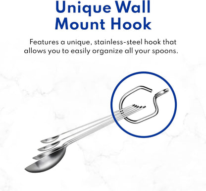 New Star Foodservice 18/8 Stainless Steel Measuring Spoons Set of 5, Silver