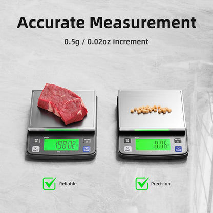 Polit Digital Kitchen Scale KT-66 30lb/13kg｜0.05oz/1g Precision Food Scale with LCD Display｜Battery or Plug-in｜Stainless Steel Top｜Grams, Ounces, Pounds｜5 Units for Baking, Farming & Shipping Scale