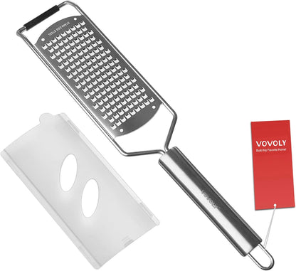 Professional Zester Grater Extra Coarse for Potato, Zucchini, Carrot, Apple, Cabbage and Cheese, Kitchen Grater with Razor-Sharp Stainless Steel Blade (Extra Coarse)