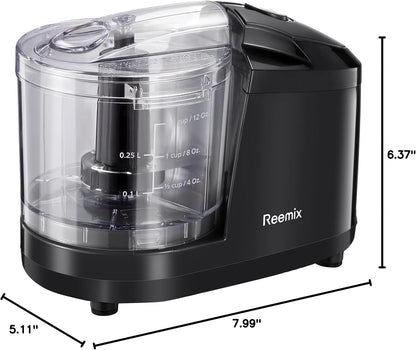 1.5-Cup One-Touch Electric Food Chopper, 100W Mini Food Processor Meat Grinder, Mix, Chop, Mince and Blend Vegetables, Fruits, Nuts, Meats, Stainless Steel Blade (Red)