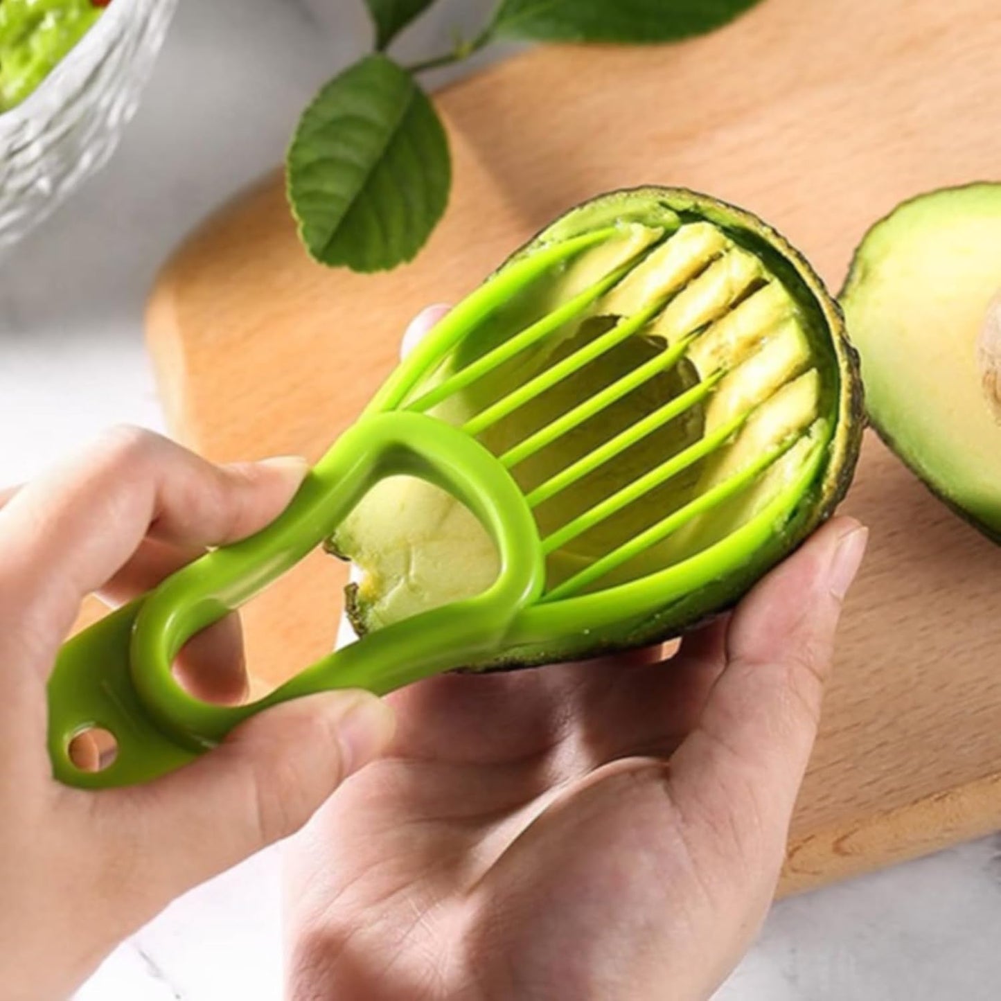2 Pcs Avocado Slicer Tool Avocado Knife for Mashing Avocados Enucleation Making Guacamole, Green