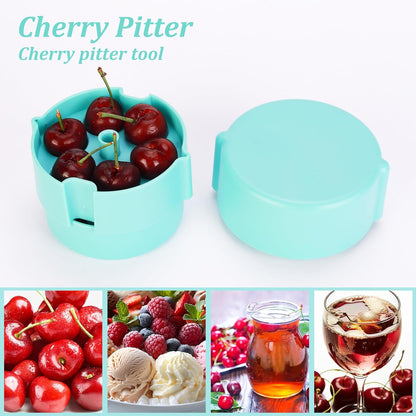 Cherry Pitter - Portable Cherry Pitter Corer Tool, Pits up to 6 Cherries at Once, Dishwasher Safe, ABS Construction, Blue