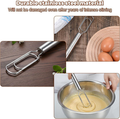 Sour Dough Whisk,Danish Dough Whisk Stainless Steel,Danish Doughs Whisks,for Sourdough, Pizza & Cake Batter, Reaches Bottom of Deep Bowls & Jars