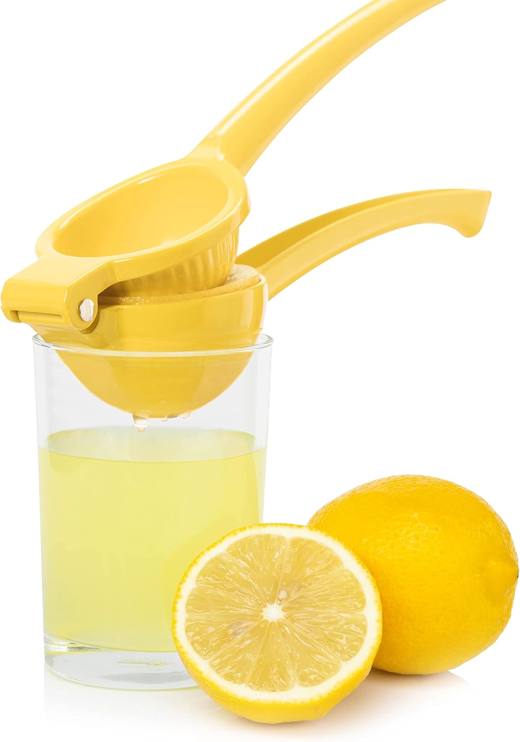 OGGI Combo Citrus Press- Aluminum Manual Citrus Juicer w/Non-Stick Coating, Ideal Hand Juicer, this Citrus Squeezer is a Great Addition to Your Kitchen Accessories, Yellow