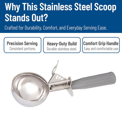 Carlisle FoodService Products 60300-30 Stainless Steel Portion Control Disher Scoop, 1.3 oz, Black, 1 Count