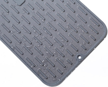 To encounter Silicone Dish Drying Mat - Extral Large 24" x 18" - Set of 2 Flexible Rubber Drying Mat, Heat Resistant Silicone Trivet, Countertop Mat, Dish Draining Mat, Sink Mat
