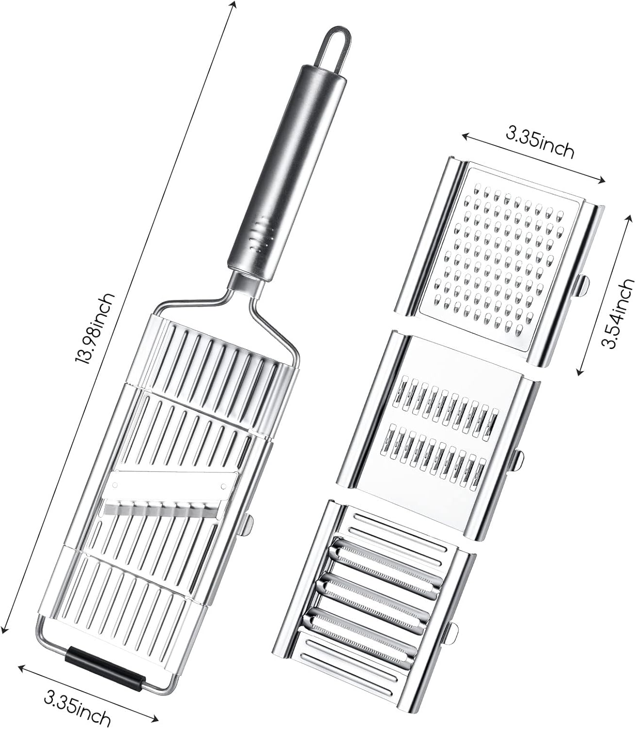 Cheese Grater Handheld: 4 in 1 Professional Stainless Steel Cheese Graters for Kitchen Grater/Peeler/Slicer - Cucumber Slicer for Cheese, Chocolate, Galic, Vegetable, Fruit, Kitchen Gadgets