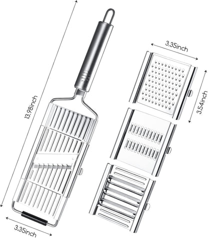 Cheese Grater Handheld: 4 in 1 Professional Stainless Steel Cheese Graters for Kitchen Grater/Peeler/Slicer - Cucumber Slicer for Cheese, Chocolate, Galic, Vegetable, Fruit, Kitchen Gadgets