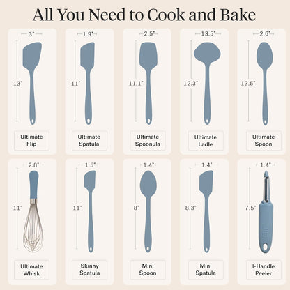 GIR: Get It Right 5-Piece Silicone Ultimate Kitchen Utensils Set - Ladle, Spatula, Flip, Spoon & Spoonula - Non-Toxic Cooking Utensils for Nonstick Cookware, Cooking and Baking - Black