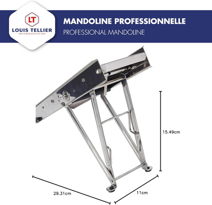 Bron Coucke Stainless Steel Bron Mandolin Slicer Without Pusher 215030 Gray, Without Hand Guard