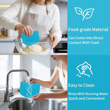 4 Pcs Flexible Dough Scraper,Sourdough Scraper,Pastry Cutter for Sourdough, Multifunctional Kitchen Scraper Tool, Baking, Bread Dough Cutter, Cake Smoother for Icing(4 Colors)