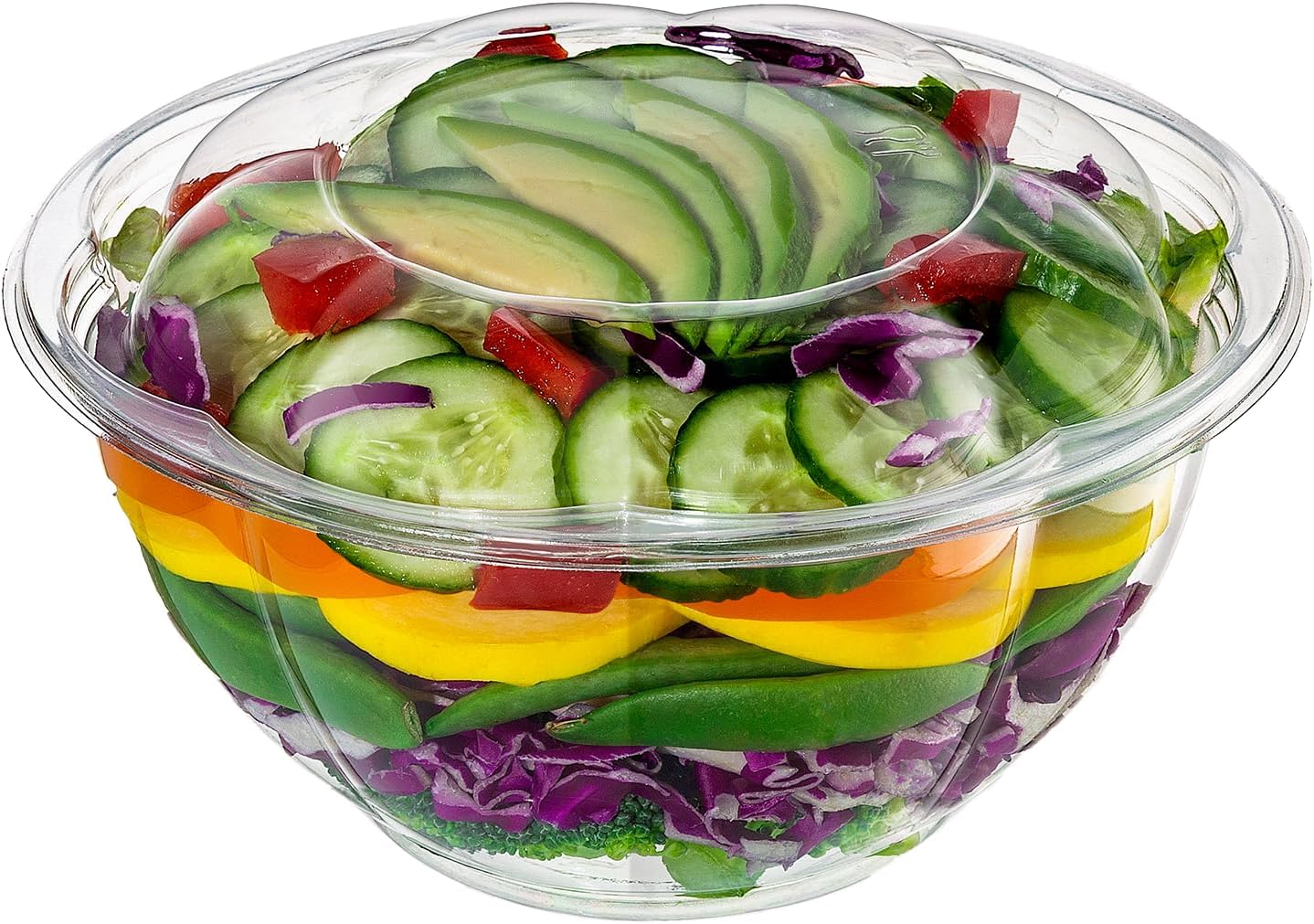 GUSTO [18 oz. - 50 Count Clear Plastic Salad Bowls with Lids, Disposable Salad Containers - Perfect for Takeout, Salads, and Meal Prep (Formerly Comfy Package)