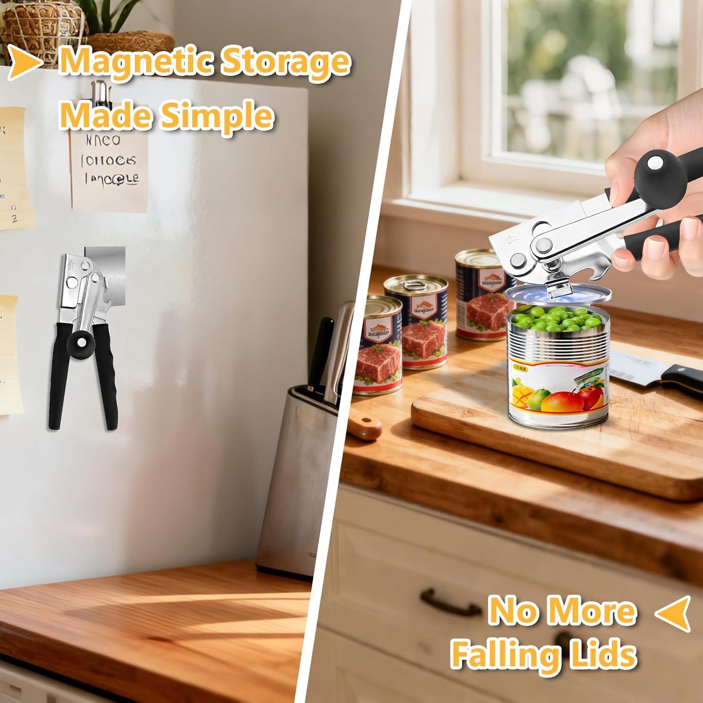 Heavy Duty Commercial Can Opener - Hand Crank Can Opener Swing Away Manual Can Opener with Magnet and Easy Turn Crank,Smooth Edge,Seniors Aid Tools for Restaurant,Home,Outdoor