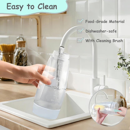 Pancake Batter Dispenser with Wire Whisk, BlenderBall, Silicone Spatula and Brush, Cleaning Brush, 1000 ML Large Capacity Leak-Proof Design for Pancakes Waffles Muffins and Crepes