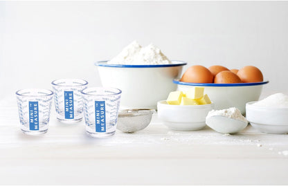 Kolder Mini Measure Heavy Glass, 20-Incremental Measurements Multi-Purpose Liquid and Dry Measuring Shot Glass, White