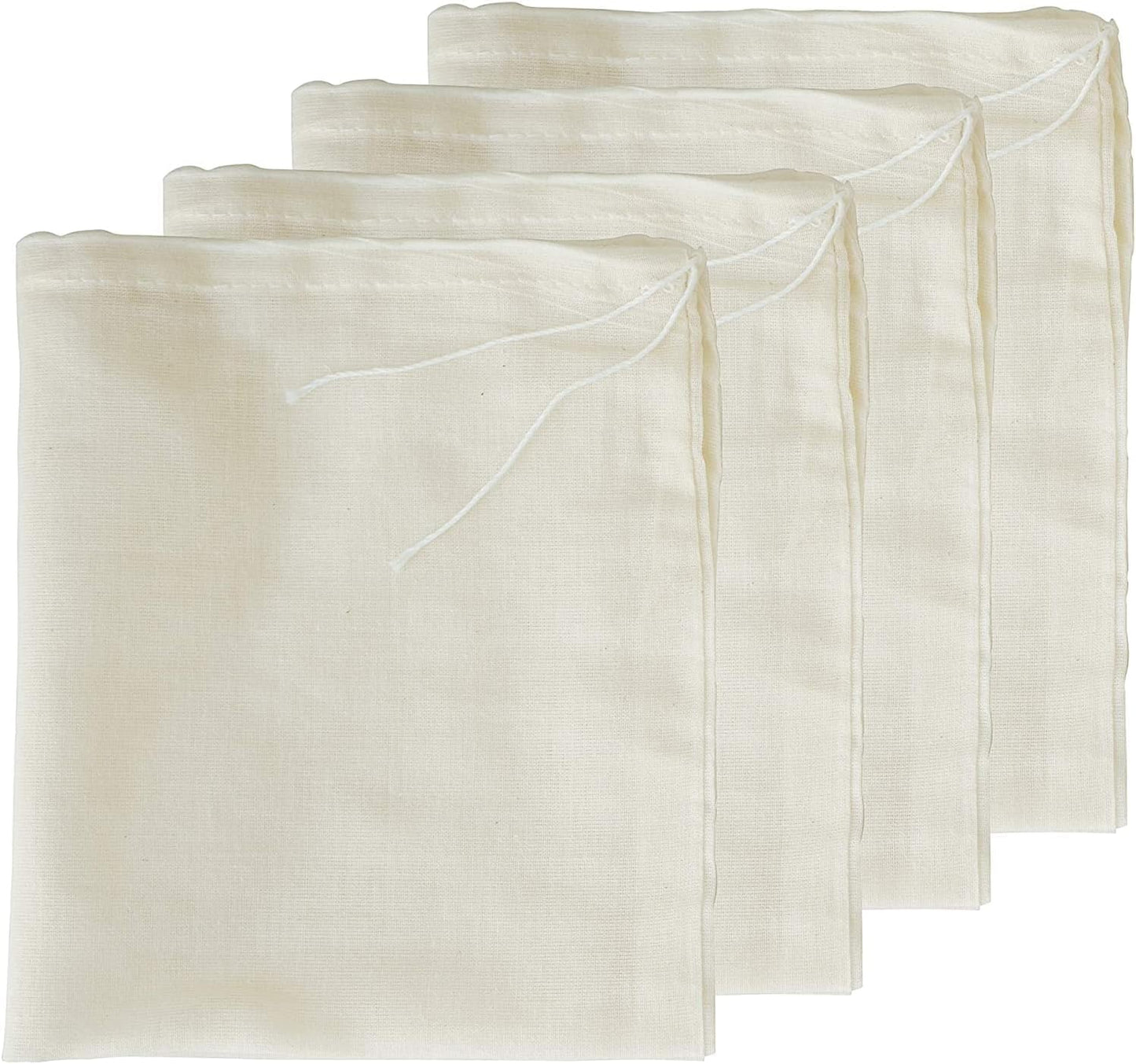 Cheesecloth Bags for Straining,Reusable Cold Brew Coffee Cheese Cloths Strainer,Large Nut Milk Tea Juice Bag,100% Natural Cotton Fine Mesh Filter Bags (X-Small,10 PACK)