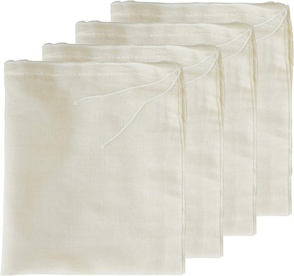 Cheesecloth Bags for Straining,Reusable Cold Brew Coffee Cheese Cloths Strainer,Large Nut Milk Tea Juice Bag,100% Natural Cotton Fine Mesh Filter Bags (X-Small,10 PACK)