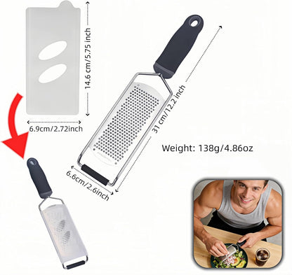 Premium Rotary Cheese Grater,Upgrade Multifunction Food Grade Stainless Steel Fine Grater for Parmesan, Garlic,Ginger,Chocolate,Lemon Zest,Dishwasher Safe,Non-Slip Handle,Rustproof & Durable