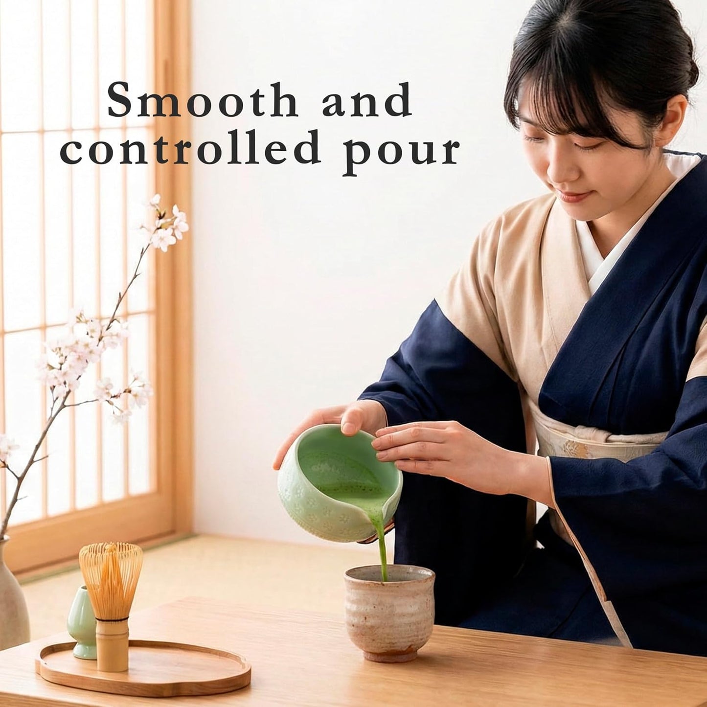 Bamboo Matcha Whisk Set (Chasen) – Traditional Bamboo Whisk for Matcha Tea Ceremony – Handcrafted 100-Prong Chasen for Smooth, Creamy Foam – Authentic Tools & Accessories