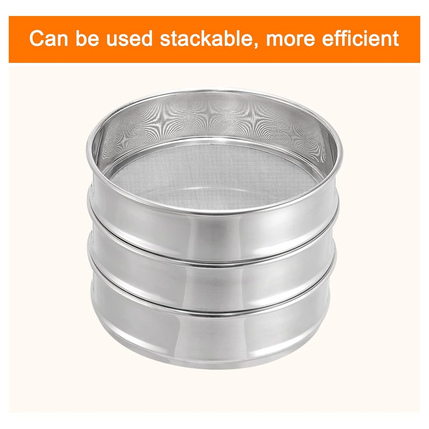 PATIKIL 35 Mesh Lab Sieve, 8" Diameter Test Sieve 304 Stainless Steel Wire Cloth (0.5mm) for Industrial Laboratory