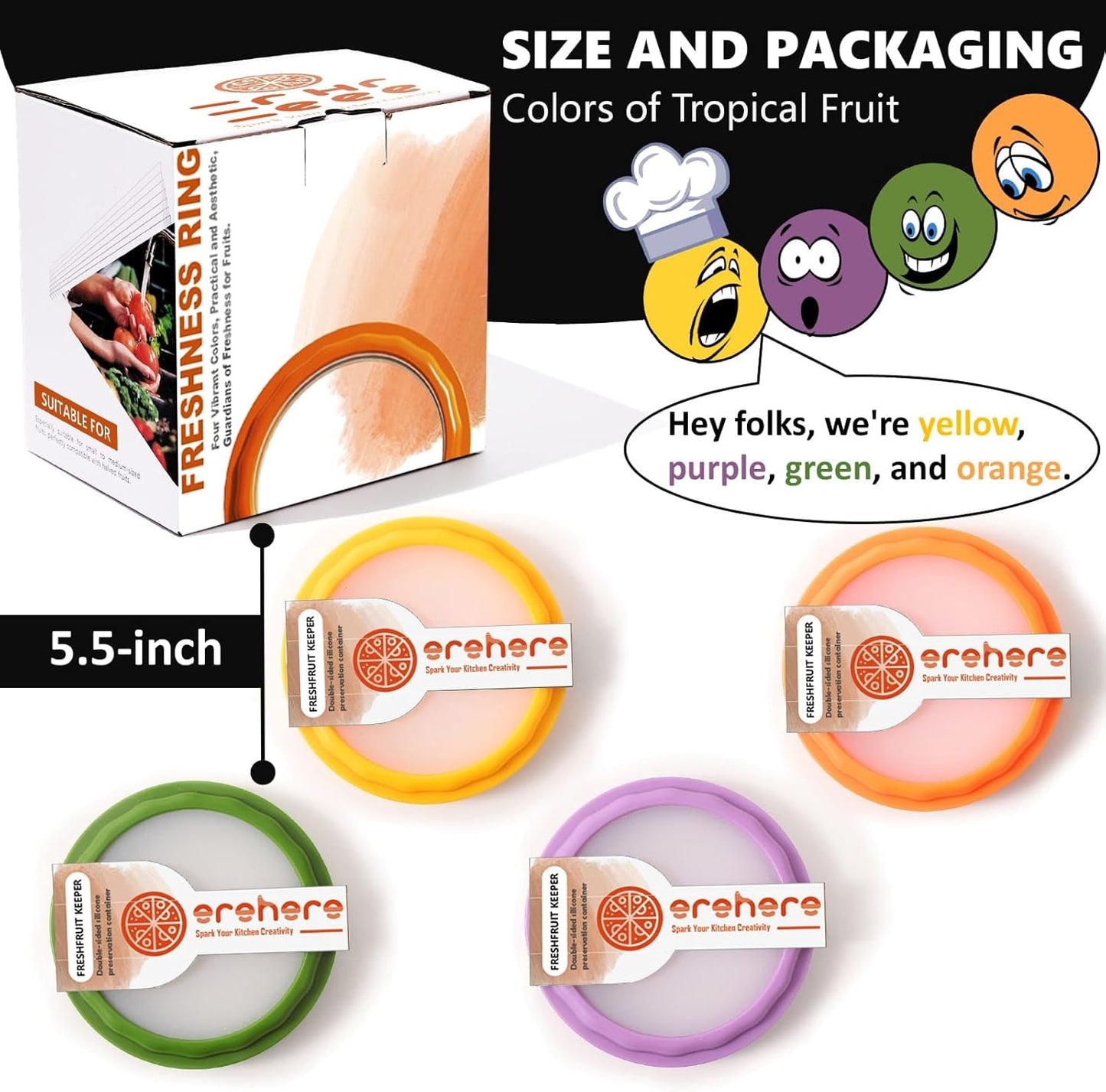 4-Piece Airtight Food Storage Containers Set – Avocado Saver, Onion Keeper, Silicone Kitchen Organizers for Fridge, Reusable & Leak-Proof to Lock in Freshness