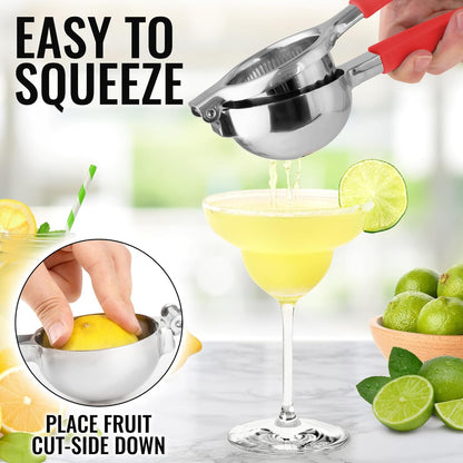 Lemon Squeezer Stainless Steel with Premium Quality Heavy Duty Solid Metal Squeezer Bowl - Large Manual Citrus Press Juicer and Lime Squeezer Stainless Steel - by Zulay Kitchen