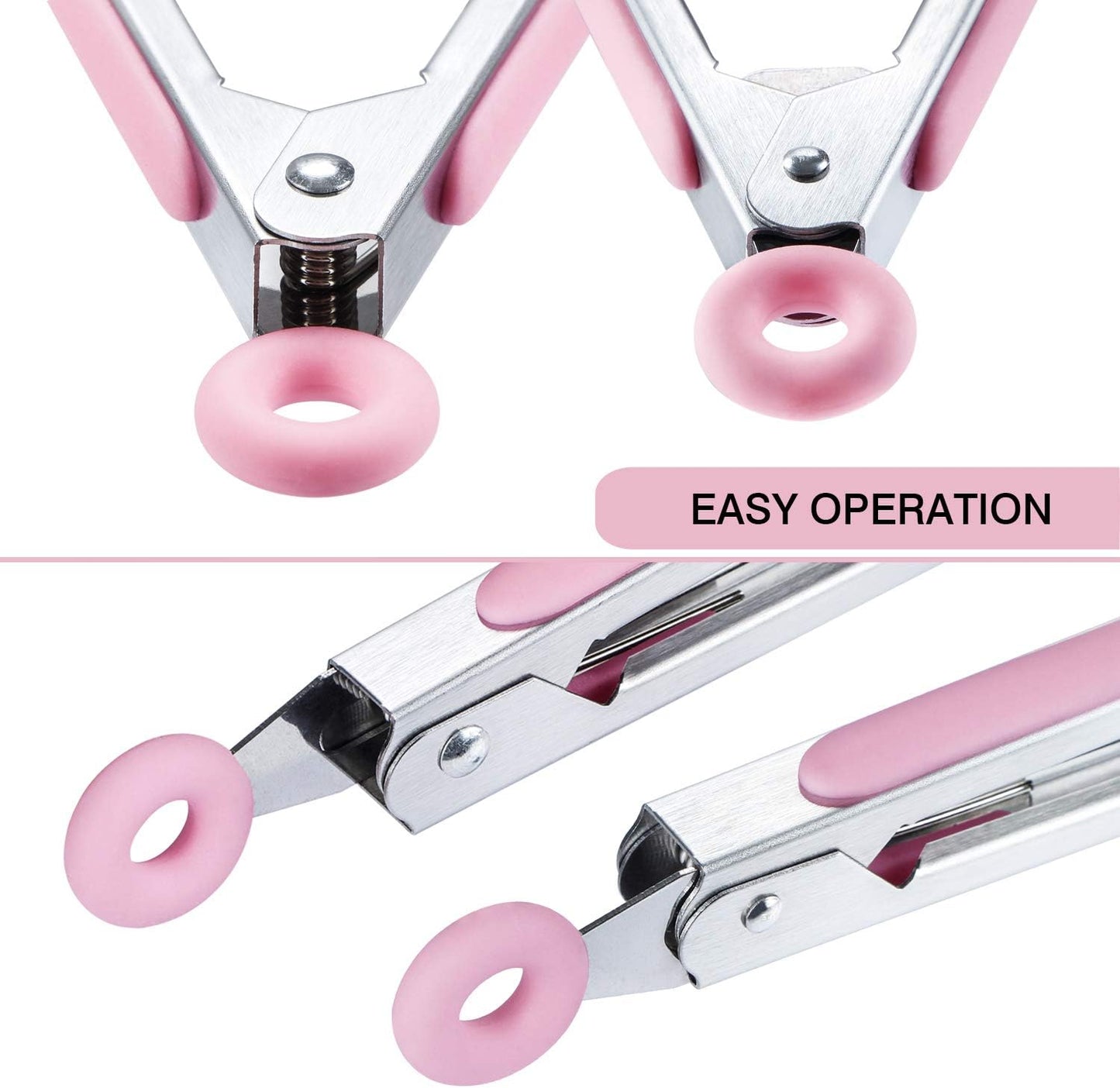 7 inch Cooking Tongs, MSY BIGSUNNY Set of 3 Mini Kitchen Tongs Silicone Serving Tongs With Silicone Tips for FoodGrill, Salad, BBQ (Snow White)