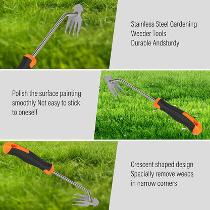 Weed Remover Tool,Garden Weed Tool, Portable Garden Weeding Tool for Vegetable Gardening Backyard Farm Planting & Weeding (Rubber Handle)