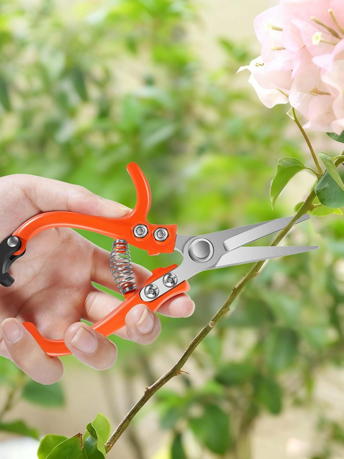 6.7" Lightweight Pruning Scissors, Garden Snips with Straight Stainless Steel Blades and Needle Point Tip, Gardening Trimmers for Flower stems, Herbs, Small Plants, Buds