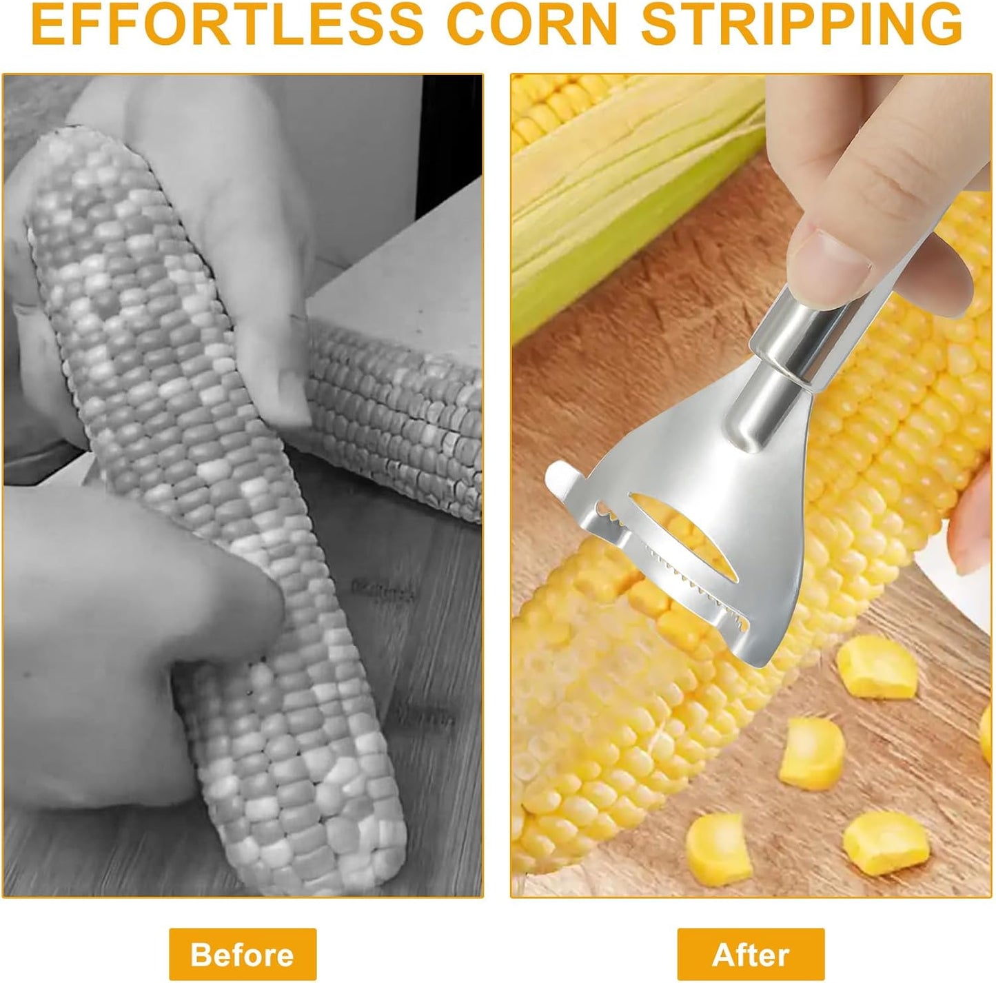 2Pack Corn Peeler and Stripper Tool Set,Upgraded Corn Stripper Corn on the Cob Remover,Easy to Clean Corn Cob Stripper tool for Cooking/Kitchen Enthusiasts