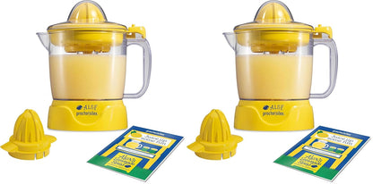 Proctor Silex Alex's Lemonade Stand Electric Citrus Juicer Machine, Large 34 oz. Pitcher, Pressure Activated, for Lemons, Limes and Oranges, 34 oz, Includes 2 Reamers & Recipe Book, Yellow (66341)