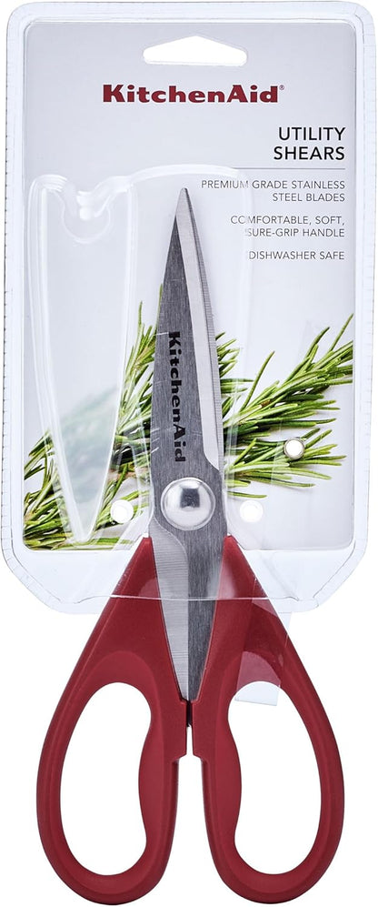 KitchenAid Multipurpose Shear Set, Versatile Scissors with Nutcracker, Bottle Opener, Ergonomic Handles with Protective Blade Covers, 2 Piece